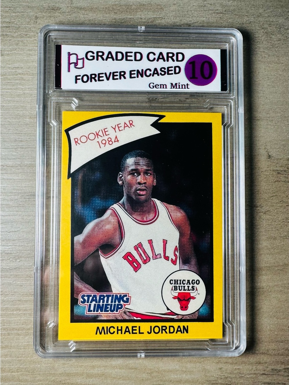 Michael Jordan Gem Mint 10 1980 Starting Lineup Novelty Basketball Card. Bulls.